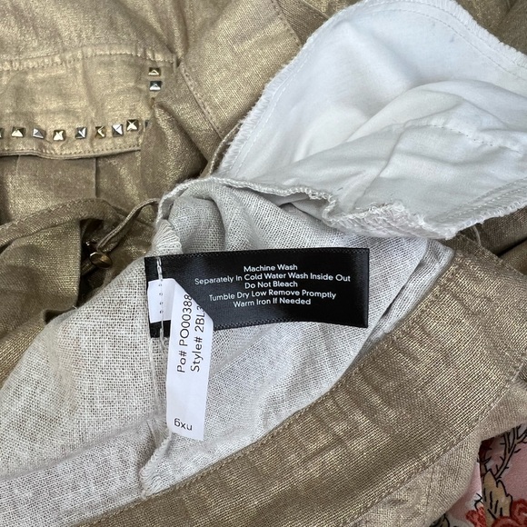 Boston Proper Metallic Brushed Linen Utility Jacket Women’s - Picture 8 of 11